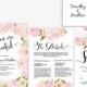 DIY Word Template garden Wedding Invitation Stationary Set 