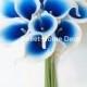 JennysFlowerShop 15" Latex Real Touch Artificial Calla Lily 10 Stems Flower Bouquet for Wedding/ Home Dark Blue