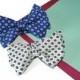 Two floral bow ties White blue bowties with daisy pattern Wedding bowtie Gift for men Gifts for brothers Noeud papillons blanc ou bleu vbnyt