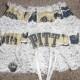 Pitt Panthers College Football Bridal Wedding Keepsake Garter Lace trim set