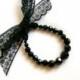 Crystal Beaded Bracelet, Black Bracelet, Bridal Bracelet, Women Gift, Mothers Day Gift