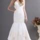 Impressive Trumpet-Mermaid V-Neck Court Train Lace Fit and Flare Wedding Dress CWZT13036 - Top Designer Wedding Online-Shop