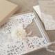 SALE:  vintage wedding invitation - Lace doily - featured in VOGUE UK  - Lillian Collection-  Sample