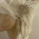 Bridal Fascinator, Feather Fascinator , Wedding Veil, Bridal Headpiece, Rhinestone Hair Clip, Ivory, Hollywood Bride