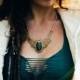 Macrame Labradorite necklace with brass beads, Wedding macrame neklace, tribal hippie boho primitive gipsy jewelry, Natural labradorite