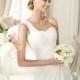 Simple A-line One Shoulder Sweep/Brush Train Chiffon Wedding Dresses - Dressesular.com