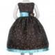 Chocolate/Turquoise Taffeta Organza Embroidered Dress Style: D3110 - Charming Wedding Party Dresses