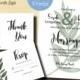 Printable Greenery Wedding invitation set, Green invitation set, Botanical invitation set, Watercolor Greenery RSVP and Thank you note