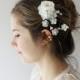 Small White Flower Bridal Hair Clip Wedding Accessory