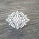 Oval Art Deco Crystal Brooch, Swarovski Crystal Oblong Brooch, Diamante Wedding Brooch, Bridal Pin, Oval Crystal Bridal Brooch
