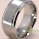 Male Engagement Rings Cobalt Flat Brushed Center Polished Edge 9mm Mens Cobalt Wedding Band Promise Ring Gift Idea