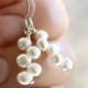 White Freshwater Pearl Earrings Dangle . White Pearl Drop Earrings . Freshwater Pearl Earring . Bridal Pearl Earrings - Decca Collection