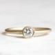 14k gold moissanite engagement ring, stackable wedding band, eco friendly, alternative diamond, wedding ring