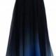 Blue Ombre One Shoulder Long Prom Dress KSP433