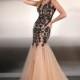 Fabulous Tulle Bateau Neckline Mermaid Evening Dresses With Beaded Lace Appliques - overpinks.com
