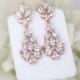 Rose Gold earrings, Long Bridal earrings, Wedding jewelry, Crystal earrings, Art Deco earrings, Wedding earrings, Chandelier earrings