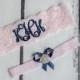 Blush Pink Lace Garter Set Personalized Monogrammed