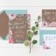 Printable Wedding Invitation Suite • Pastel Watercolor Floral on Kraft Paper, Save the Date, RSVP Card Wedding Set Stationery