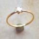 Diamond Slice Engagement Ring, Alternative Wedding Ring, Rose Cut Organic Shape, Rose Gold, Yellow Gold, White Gold Made To Order