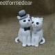 Cat bride and groom wedding cake topper