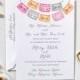 Papel Picado Wedding Invitations, Mexican Wedding Invitation, Set of 100, Front and back printed, Watercolor Papel Picado Wedding Cards