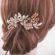Bridal Hair Pin, Wedding Hair Comb, Bridal Comb Set, Gold Hair Accessories, Rose Gold Hair Jewelry