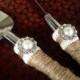 Rustic Chic Cake Server / Country Chic Cake Serving Set / Rhinestones and Pearls Wedding Ideas