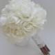 White Rose Bouquet - Real Touch Wedding Bouquet Rose Bouquet Garden Bouquet Cream Bouquet Bridal Bouquet White Bouquet High Quality Bouquet