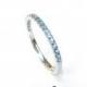 Aquamarine Eternity Ring . Solid 18k or 14k Gold . Full 3/4 Half Etrnity . Wedding Band . Stacking Ring . Yellow White Rose Gold