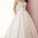 Glamorous Floor Length Ball Gown Scoop Satin Wedding Gowns With Beading - Compelling Wedding Dresses