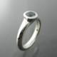 Green Sapphire Bezel Set Ring, Unique Sapphire Bezel Engagement Ring, Modern Unique Ethical Promise Ring - Silver, 14k, 18k Gold or Platinum
