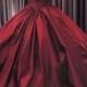 Sexy sweetheart neck burgundy colore ball gown wedding dress