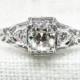 Art Deco Platinum Diamond Engagement Ring .60 Carats