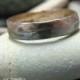 Engraved Men's Wedding Band. Distressed, Rugged Palladium and 14K rose gold 4mm wide