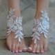 Ivory lace barefoot sandals Beach Wedding France lace anklet sandals lace Wedding Shoes beach shoes beach sandals Bridal sandals 6 Colors