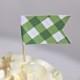 Equestrian Party - Cupcake Topper - Green Gingham Plaid- Decorations - Kentucky Derby Party - Birthday Party Decorations  - Appetizer - Polo