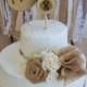 Rustic Cake Topper, Wedding Cake Topper, Burlap Cake Topper, Wood Cake Topper, Mr. & Mrs. Cake Topper, Rustic Wedding, Burlap Wedding