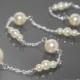 Ivory Pearl Backdrop Attachment Necklace Swarovski Pearl Bridal Backdrop Delicate Necklace Wedding Pearl Silver Necklace Bridal Jewelry