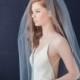 Double tier tulle  bridal veil with extra long blusher
