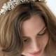 Crystal Bridal Tiara, Pearl Wedding Crown, Rhinestone Wedding Tiara, Bridal Hair Accessory, Vintage Bridal Crown, Bridal Headpiece ~TI-3236