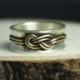 Infinity Love knot ring in sterling silver solid 14kt gold 8mm wide