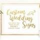 Custom WEDDING SIGNS in Gold Foil / Instagram Sign / Guest Book Signs / Cocktails Signs / Bar Signs / Wedding Welcome Sign / Peony Theme