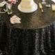SALE!! Black sequin tablecloth, table runner, or table overlay. Wedding tablecloth, glitz, gatsby themed, glam