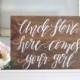 Rustic Wedding Sign, Ring Bearer Sign, Here Comes Your Girl, Here Comes The Bride, Ceremony Sign