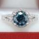 Platinum Fancy Blue Diamond Engagement Ring 1.36 Carat SI1 Handmade