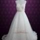 Strapless Chantilly Lace Tulle A-line Wedding Dress 