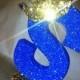 Sparkle letters with crown.  Royal themed decoration for party decorations, photo props, baby showers, table numbers, princess and prince