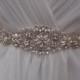 Simona - Rhinestone Crystals and pearls bridal belt, wedding sash with Grosgrain Ribbon.