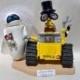 Wall-E and Eve Bride and Groom * Disney Themed Custom Cake Topper