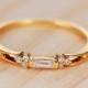 Baguette Diamond Ring in 14k Yellow Gold,Diamond Engagement Ring,Diamond Wedding Ring,Diamond Band Ring,Solitaire Diamond Ring,Promise Ring